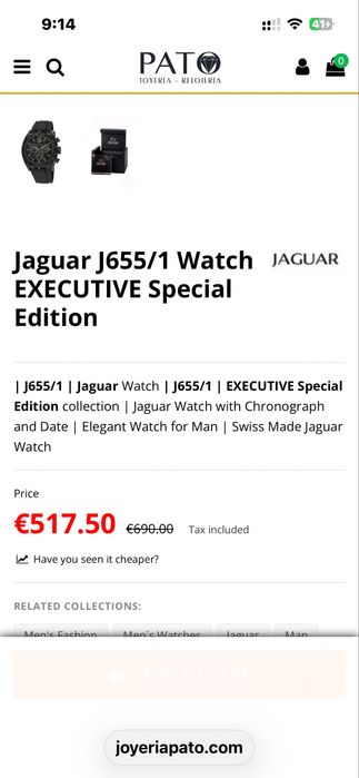 Лимитирана серия часовник Jaguar 655/1