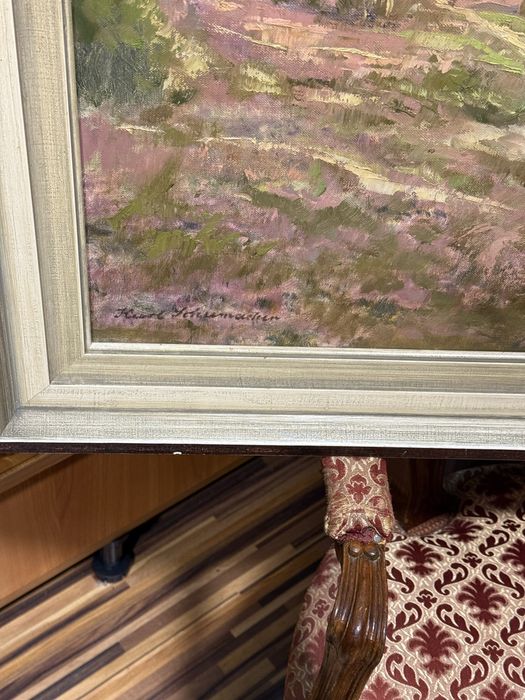 стара красива картина маслени бои платно автор