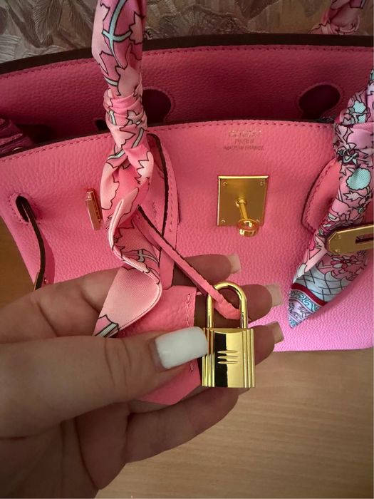 Розова чанта hermes 20 см
