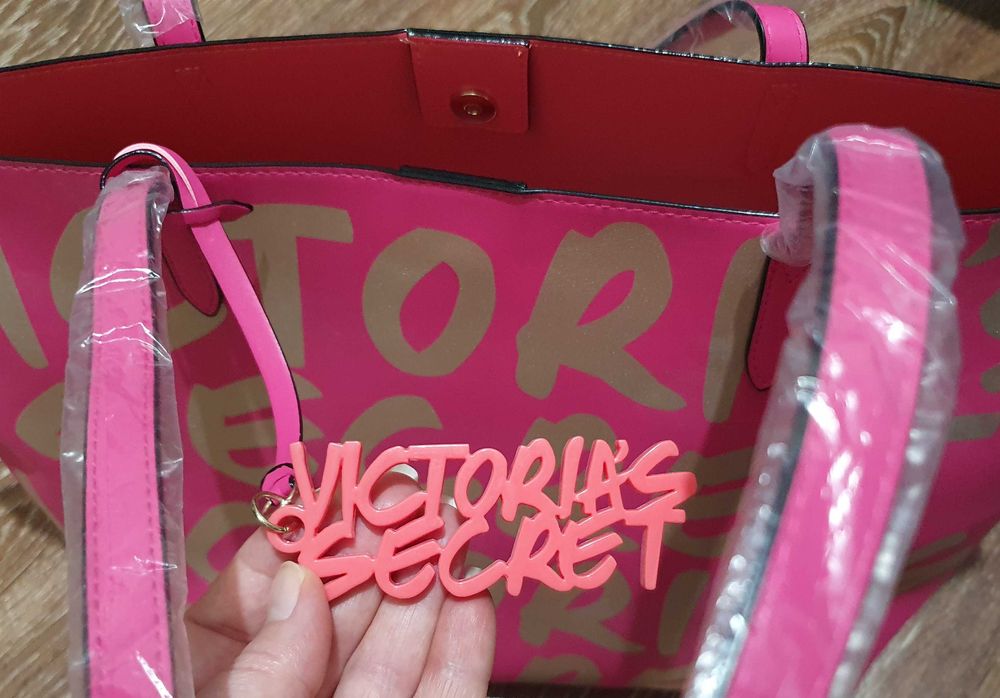 Кожена чанта 3в1 Victoria's Secret pink-gold-140лв.НОВА