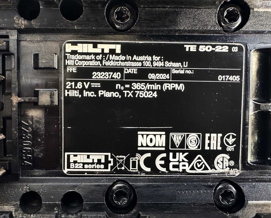 Hilti TE 50-22 Nuron - Ударно пробивна машина 2x22V 12.0Ah перфектен!