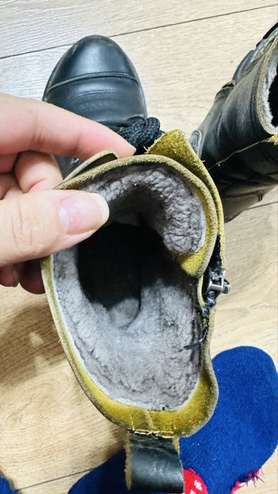 Зимние ботинки кожаные