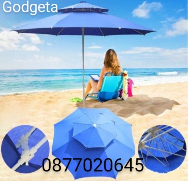 ВЕТРОУСТОЙЧИВ ДВОЕН Покрив Градински или плажен чадър зелен и др.цвето