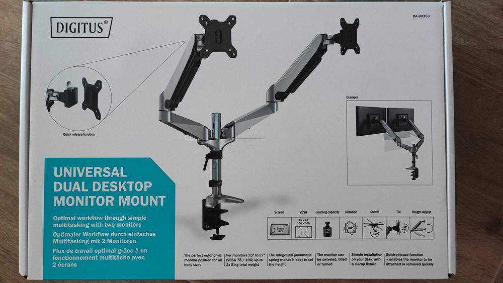 Suport dublu pentru monitor Digitus