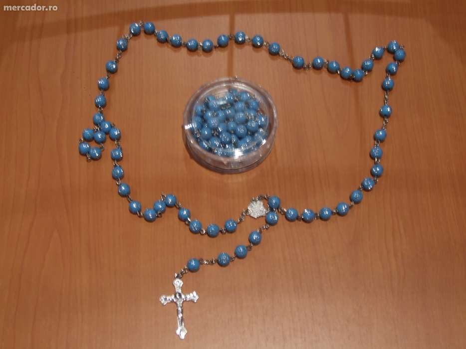 Rozariu margele si lant metal