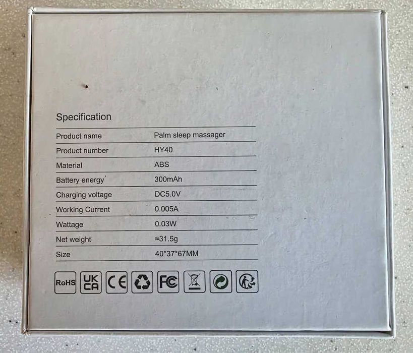 Aparat de masaj si stimulare palmara pentru somn si relaxare HY40, reincarcabil