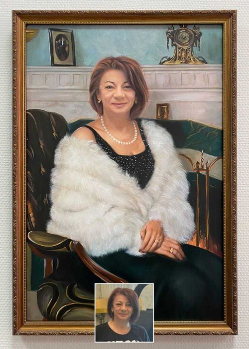 Tablou pictat portret,ulei sau acrilic
