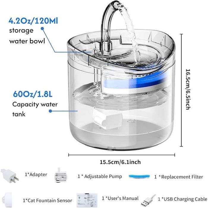 Fantana pentru animale 1.8L, cu senzor