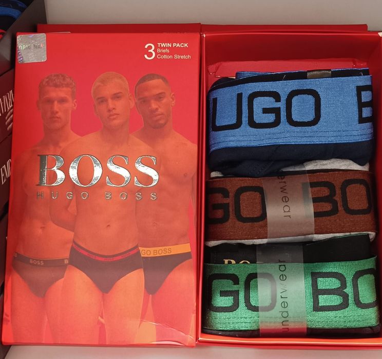 Set 3 perechi chiloti diverse branduri Tommy Lacoste Hugo CK