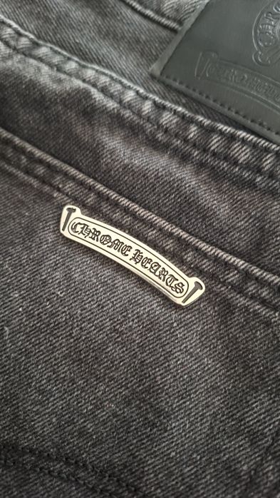 Blugi Scurti Chrome Hearts Negrii cu Cruci Negre, Marimea 36