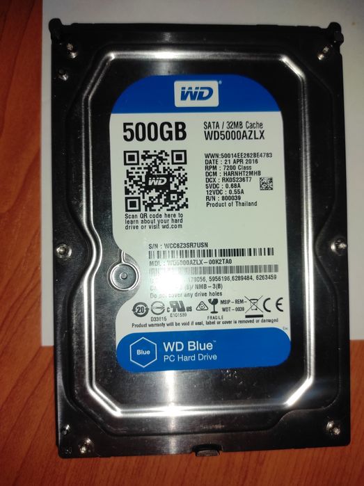HDD WD Blue 500GB, 7200rpm, 32MB, SATA 3