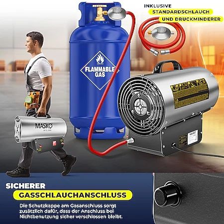 Tun/ventilator de încălzire cu gaz