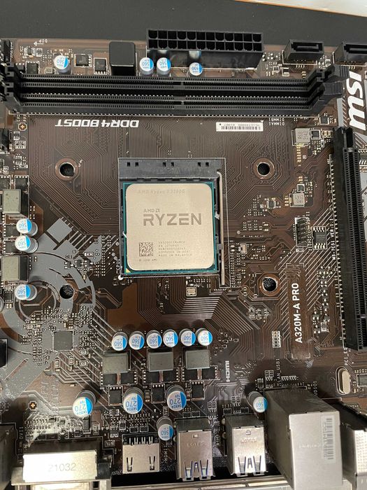 Kit Placa de baza MSI A320M-A PRO cu Procesor Ryzen 3 3200G, garantie