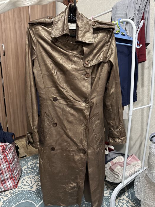 Плащ из натуральной кожи