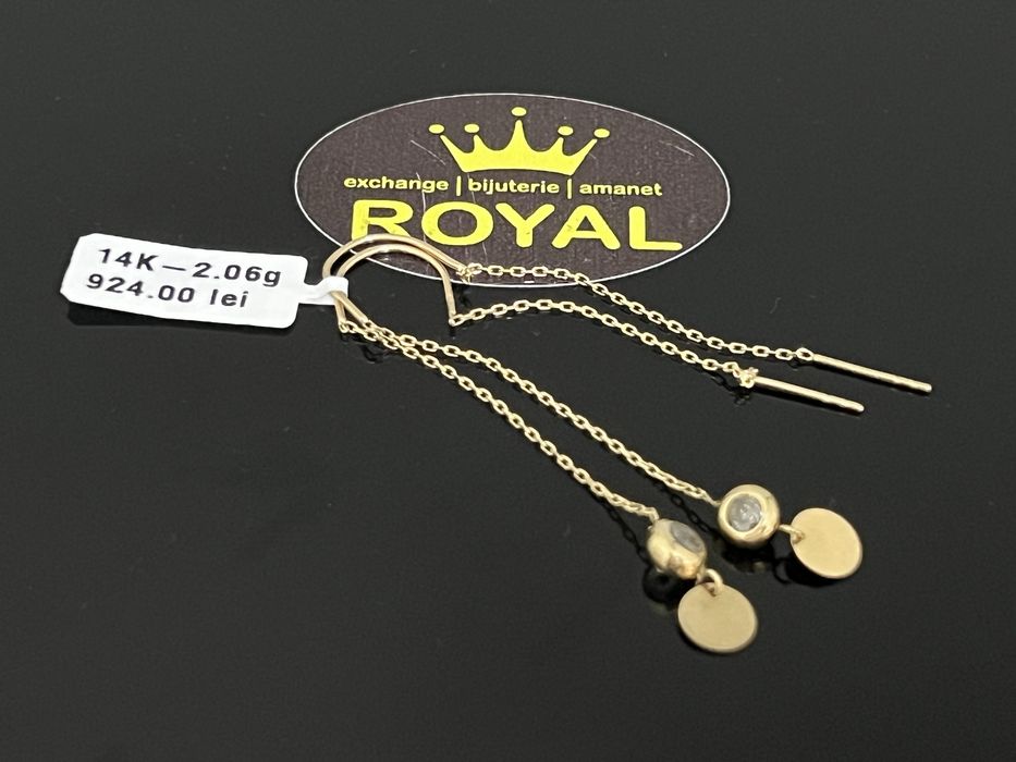 Bijuteria Royal CB : Cercei lungi aur 14k 585. 2,06 gr