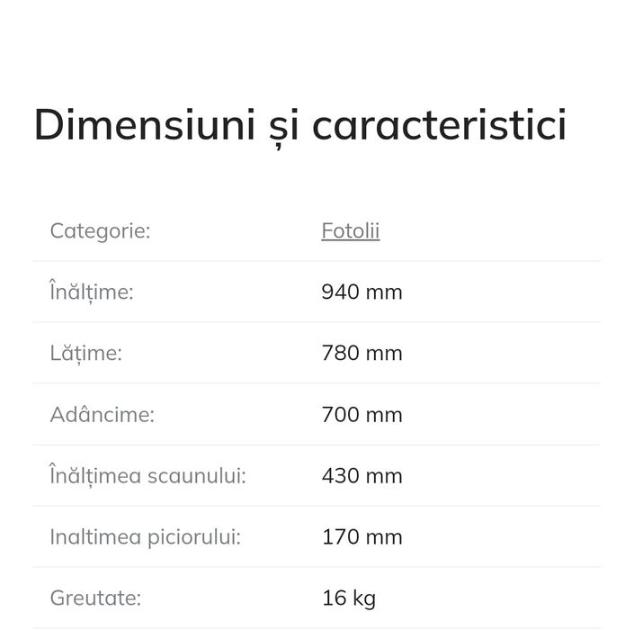 Fotoliu nou  de vanzare