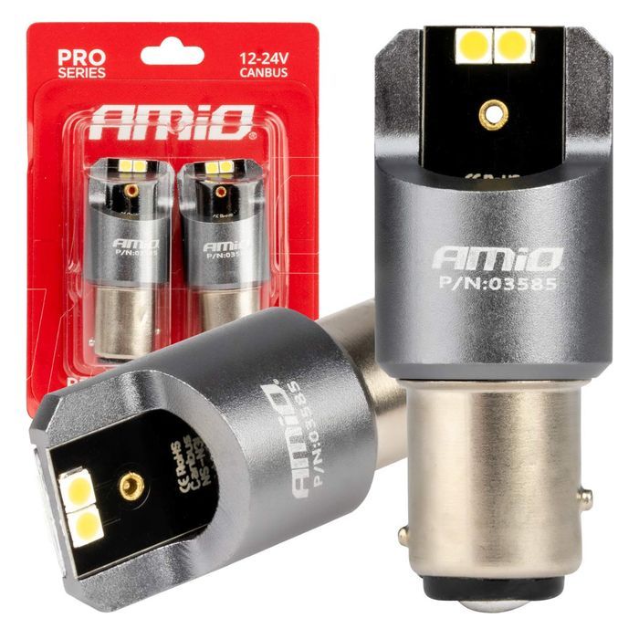 Set bec led Canbus PRO series BAY15D P21/5W 4x3030 SMD ALB 12/24V