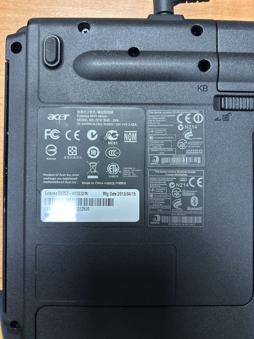 Ноутбук ASER. Модель ZR6.