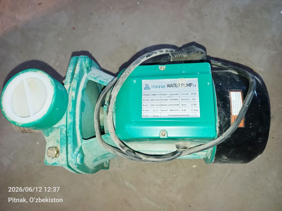 Suv nasozi sotiladi.4_5 soat ishlagan qaropka doqementi bor