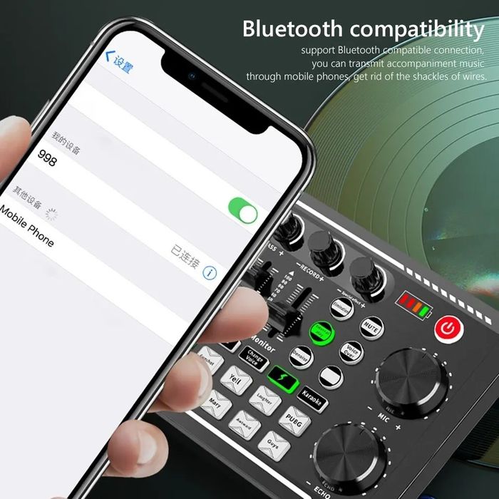 Mixer audio placa de sunet cu Bluetooth și efecte de sunet