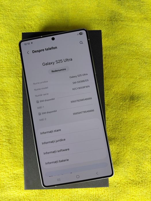 Vând/Schimb Samsung S25 Ultra 5g Silver Ca Nou Garanție Altex Dual Sim