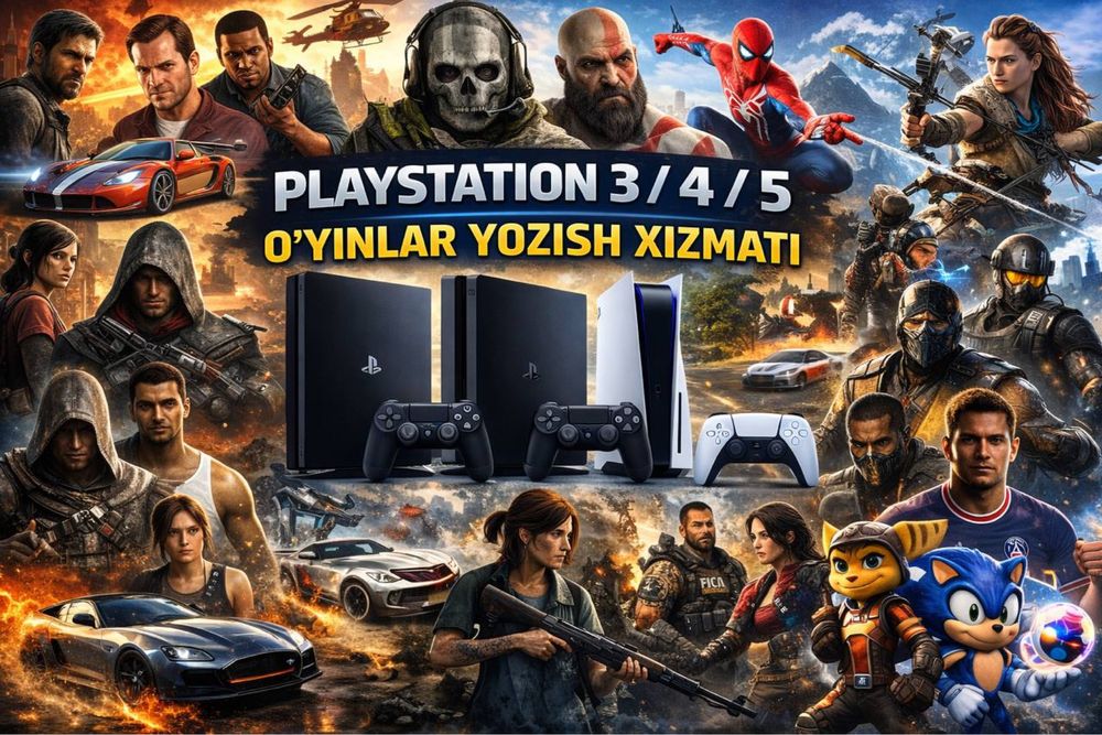 Playstation 3-4-5 ga oyin yozib beramiz