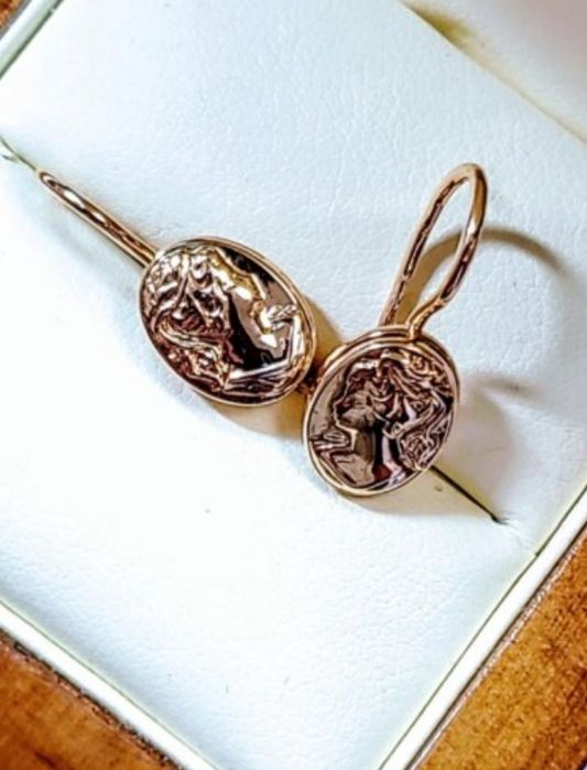 Золотые сережки Камея 583СССР