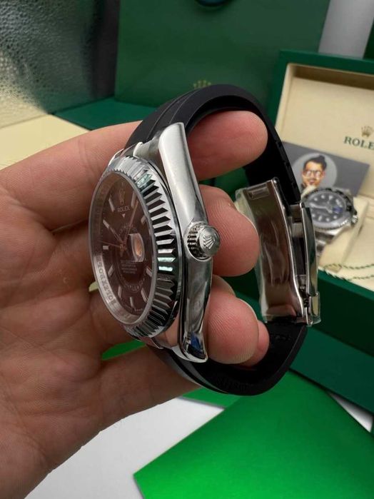 Rolex Sky-Dweller гума/сребро