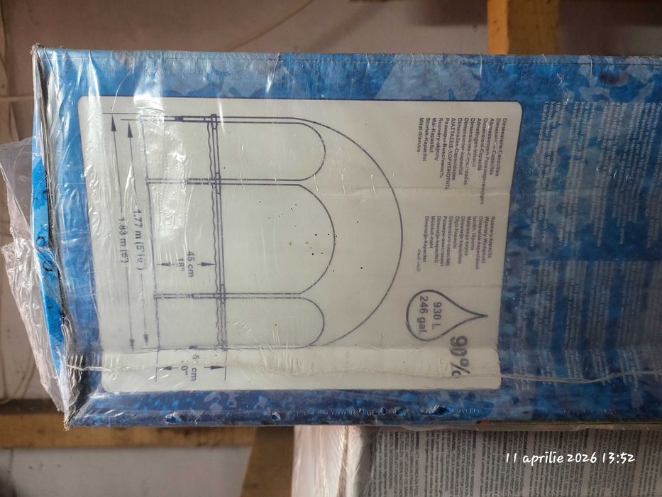 Piscina Bestway pentru copii rotunda cu acoperis, cadru metal, 183 x 51cm
