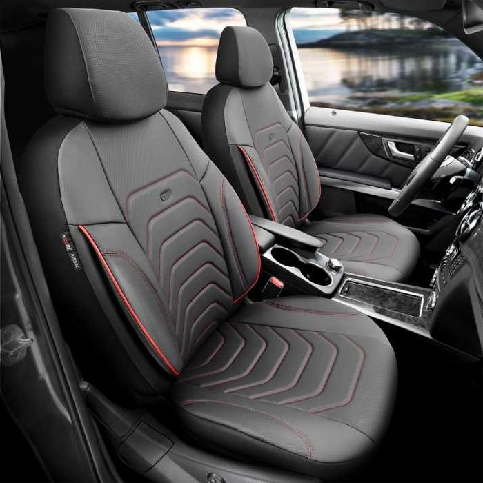 Луксозна тапицерия OTOM Core Design черна с червен шев