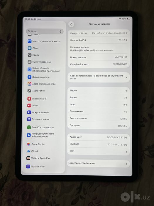 Ipad m2 pro 11inch 128gb wifi