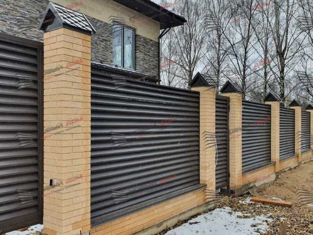 Забор жалюзи металлический