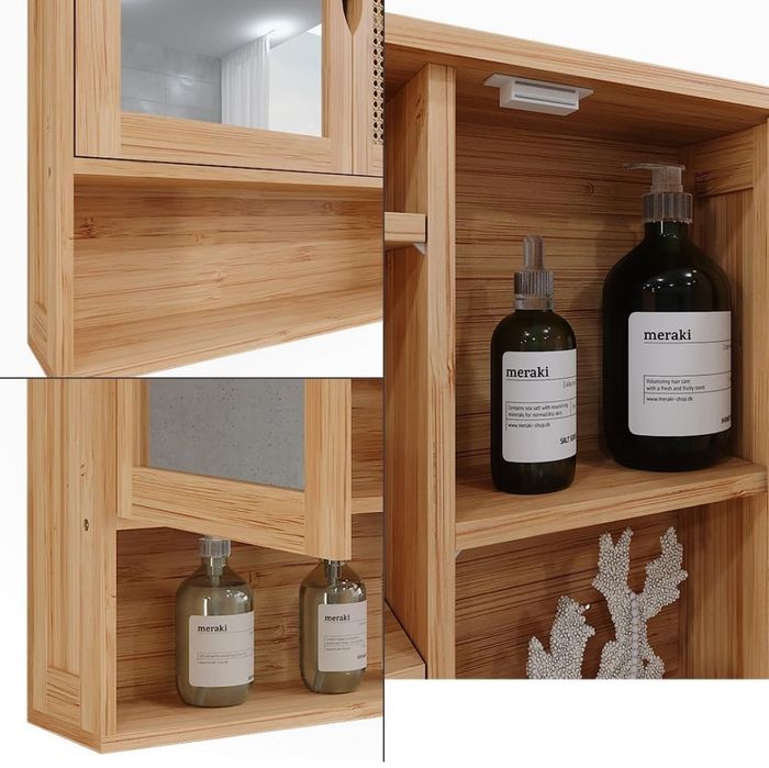 Шкаф за надмивка бамбук + ратан Vicco 7486