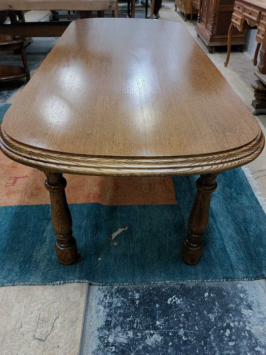 Неразтегателна трапезна маса масив тъмен дъб, 2 броя