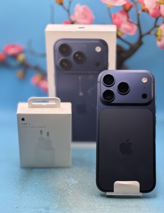 ГАРАНЦИОНЕН! Apple iPhone 17 Pro, 1TB, 5G, Deep Blue + адаптер Apple