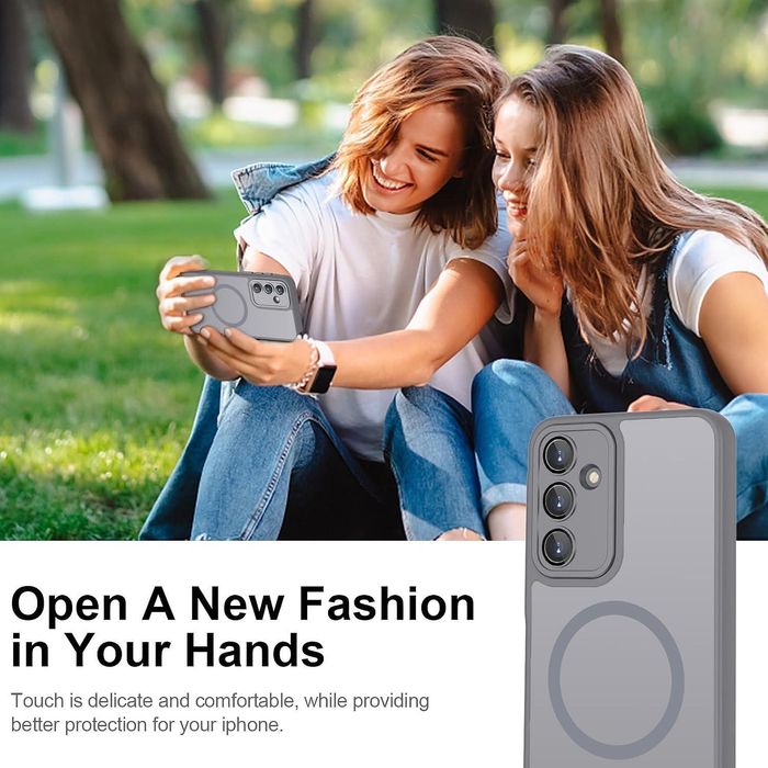 Матов magsafe кейс за samsung galaxy a36 - титаниево сив