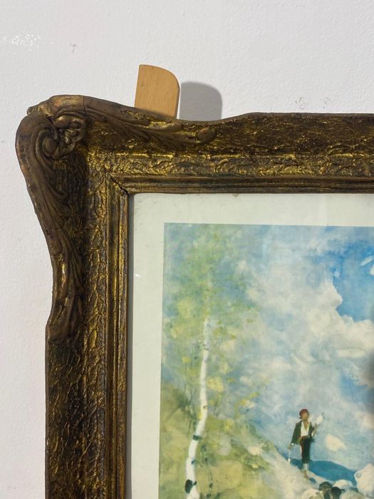 Tablou cu Ramă din Lemn, Litografie Nicolae Grigorescu, Ciobănaș