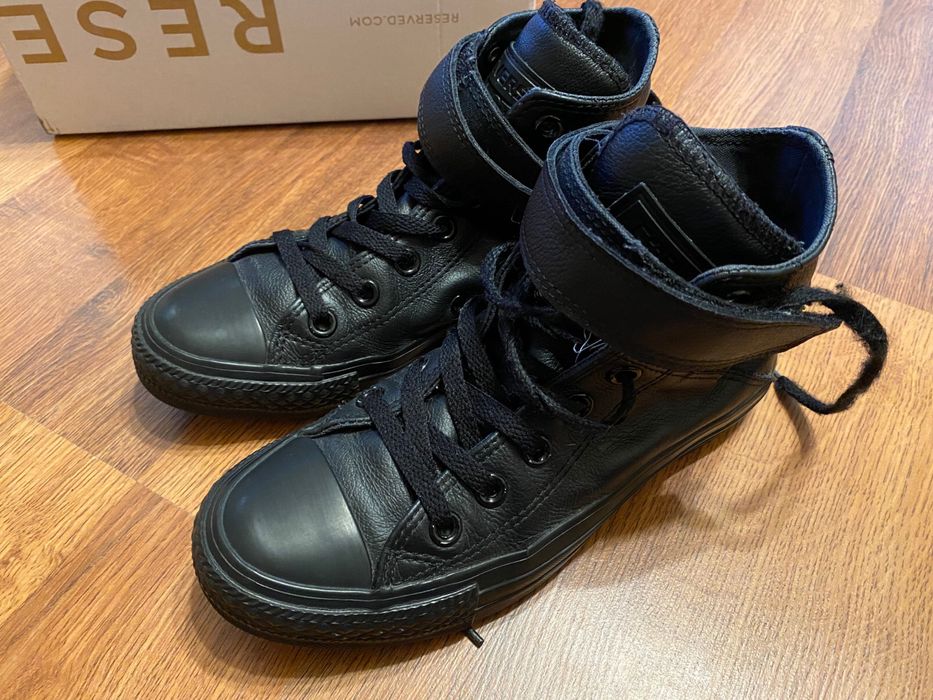 Tenesi Converse dama negri din piele naturala