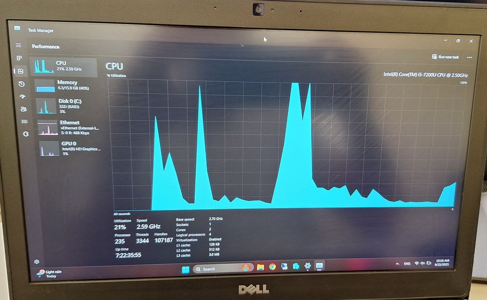 Лаптоп DELL 16 RAM, 256 NVME, WINDOWS 11 PRO