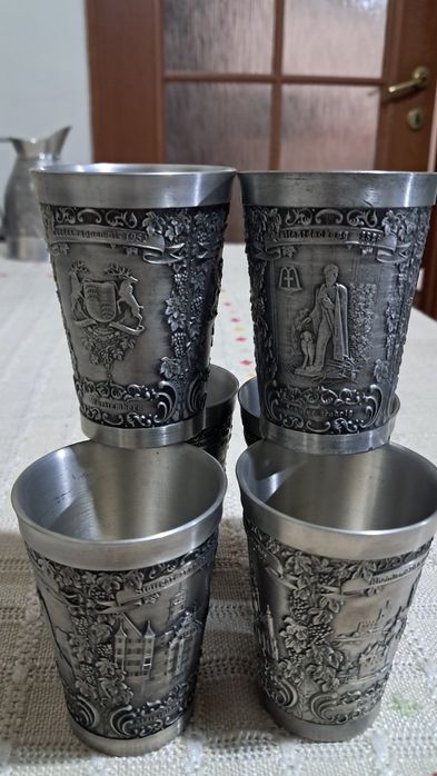 Set 6 pahare din staniu 150 ml