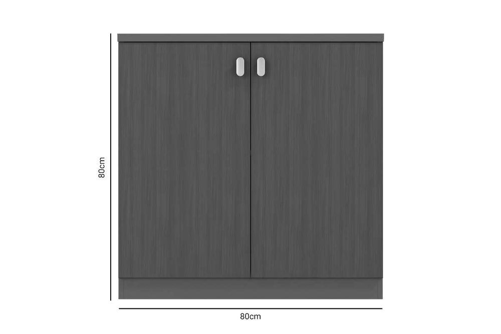 Професионален Офис шкаф Puzzle-home Denith, Орех-графит, 80x40x80cm