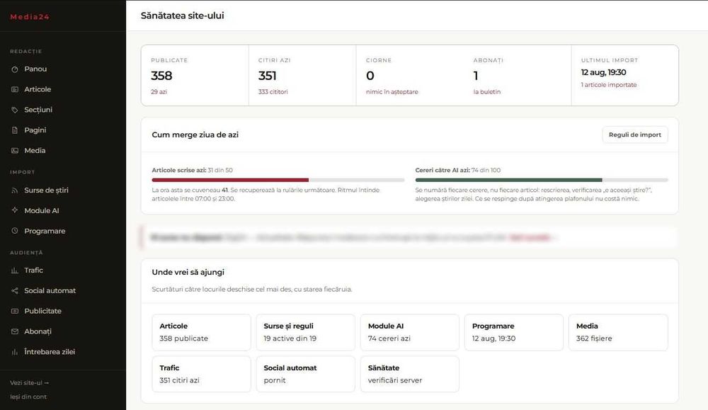 Afacere online la cheie – portal de știri pe pilot automat cu Claude AI
