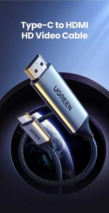 UGREEN Кабель 4K/60Hz 2K/120HZ 18Gbps USB-C to HDMI Cable for PS5 PS4