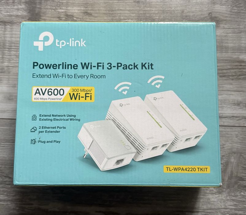 TP-Link AV600 Powerline Wi-Fi 3-Pack Kit TL-WPA4220 TKIT