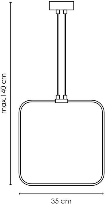 Lampă suspendată cu LED, Home sweet home QUAD, 35 cm - Gri Argintiu