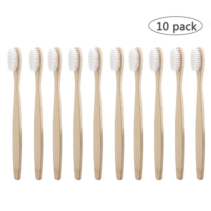 Комплект от 10 бамбукови четки за зъби-еко,биоразградими