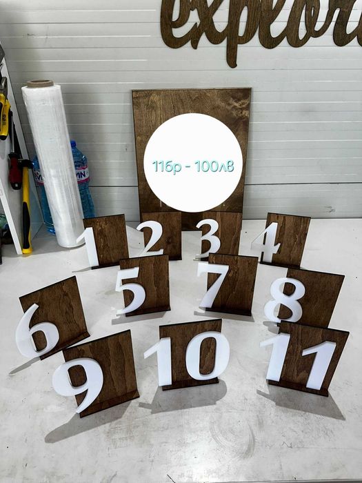 Табелки за маси сватба/юбилей/кръщене