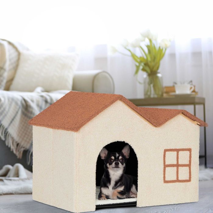 Casuta pliabila din plus pentru pisici sau caini mici cu pernuta 44x62