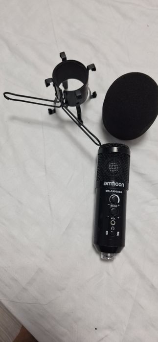 Microfon USB Amoon MK-F400USB + shock mount + burete antifon
