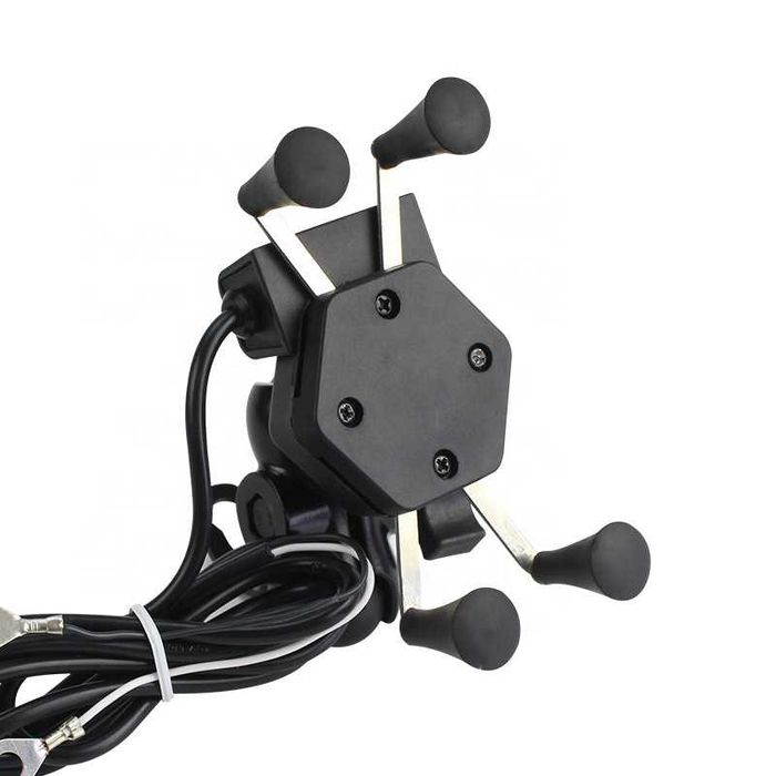 Suport telefon moto atv priza USB de 2.1 A  2 tipuri de prindere